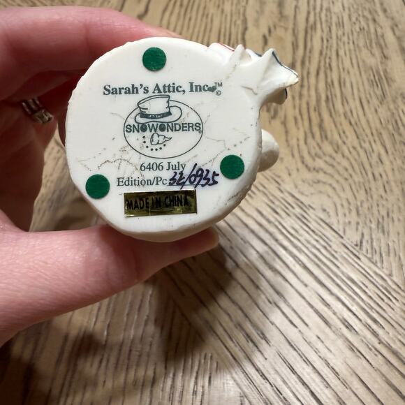 1998 Sarah’s Attic Snowonders 6406 July Snowman 4th of July Patriotic - Picture 4 of 5